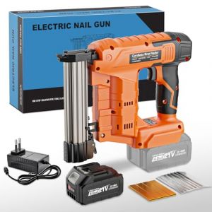 blayram Agrafeuse &eacute;lectrique 2 en 1 Cloueuse Electrique Sans Fil avec 1 batterie de 4,0 Ah, 800 clous et 800 agrafes pour le bois, le bricolage et le rembourrage (Blayram, neuf)