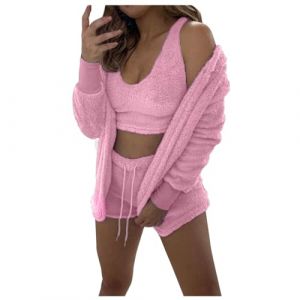 LKRSEEF Pyjama Femme Hiver Pilou Pijamas Noel Coton Chaud V&ecirc;tements De Nuit Doux Sexy Tenue Interieur Pilou-Pilou (LKRSEEF FASHION, neuf)