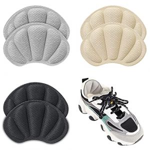 TAGVO 3 Paires Coussinets de Talon,Coussinets de Coussin,Autocollantes Antid&eacute;rapants Prot&egrave;ge Talons Chaussure,Chaussures Trop Grandes,Chaussures de Sport,Emp&ecirc;che Frottements et Ampoules,(Beige, Noir) (lipsd eu, neuf)