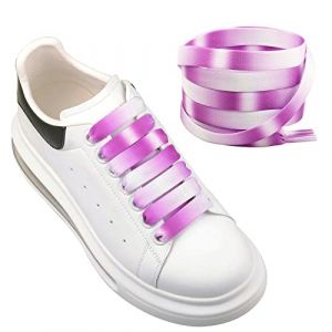 Olukssck 2 Paires Lacets Chaussures Plats de 12mm, Lacet Durable de Remplacement pour Chaussures de Baskets, Sneakers et aux Bottes. Dégradé Violet, 120 cm Long. (Bishicheng Trading Co., Ltd., neuf)