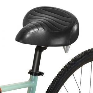 Selle de Velo Ultra Confortable, Extra Large, Rembourrage Doux, Selle Confort Bike, Homme et Femme Selle de V&eacute;lo Ergonomique, pour VTT V&eacute;lo de Ville Ebike V&eacute;lo Stationnaire V&eacute;lo D'ext&eacute;rieur (Noir) (ESSElidija, neuf)