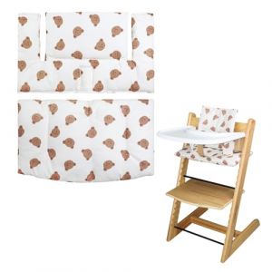 LLHQAMT Coussin de Chaise Haute, Doux et Confortable pour Housse de siège bébé avec Motifs Mignons, pour Tripp Trapp Coussin bébé Rend bébé Assis Plus sûr et Plus Confortable (Ours de Dessin Animé) (junguangshangmaodian, neuf)