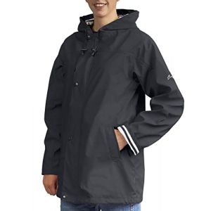 Breizh Ocean - Cir&eacute;, Veste Imperm&eacute;able Femme, du XS au 4XL, Cr&eacute;ation Fran&ccedil;aise ARMOR - Veste Femme avec Int&eacute;rieur Ray&eacute; de Style Marini&egrave;re - Manteau Femme (BREIZH OCEAN, neuf)
