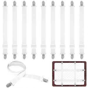 10 Pièces Tendeur Drap Housse, Attache Drap Housse, Sangle Matelas, Tendeurs de Draps Lit Drap avec Clips élastiques Réglables de 65 à 240 cm, pour Draps, Matelas, Canapé (mauuuba, neuf)