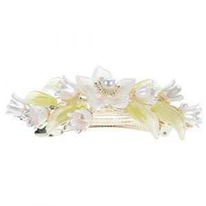 OSOLADY Pince Cheveux M&eacute;tal Fleurs De Clochette Barrette Printemps Style Vintage Artisanal Pour Femmes R&eacute;sistante Et &Eacute;l&eacute;gante Accessoire Coiffure Pour Cheveux &Eacute;pais (Yunomiy, neuf)