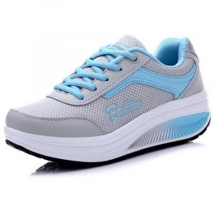 Femmes Minceur Chaussures Marche Baskets Aptitude Wedges Plateforme Chaussures Sneakers 38 EU,Bleu (QZBAOSHU, neuf)