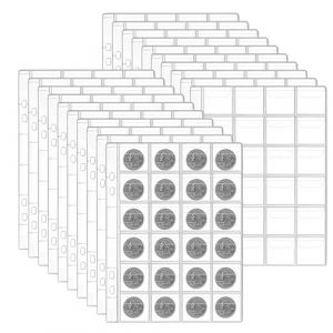 HNBTX Pochette pour Pieces de Monnaie,Collection Pieces Monnaie 2 Euros,classeur Piece Collection,porte-pi&egrave;ces30mm(20 Pages 30mm*30mm) (HNBTX, neuf)