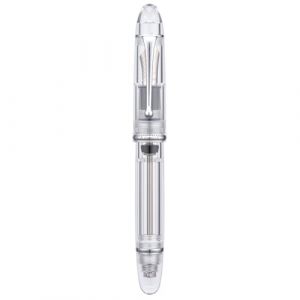 Asvine V800 Stylo-plume - Syst&egrave;me de remplissage sous vide avec grande capacit&eacute; d'encre - Plume lisse num&eacute;ro 8 extra fine avec &eacute;tui cadeau et cl&eacute; - Acrylique argent clair (Eorfa Direct, neuf)