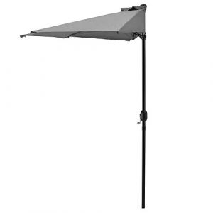 casa.pro Demi-parasol sur Terrasse sur Balcon Polyester Gris 300cm x 150cm x 230cm (Premium xl, neuf)