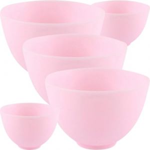 FRCOLOR 5 Pièces Masque facial Bol à mélanger bols de masque facial récipient de mélange de masque nettoyant bol de masque de mélange spa DIY fourniture de salon Gel de silice rose (White Beach, neuf)
