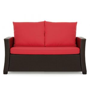 Setgarden&reg; Coussin pour banc - Coussin de si&egrave;ge ext&eacute;rieur pour banc de jardin pour polyrattan - Housse de coussin pour banc de jardin en rotin pour balancelle en rotin (Rouge, 100 x 60 x 50 cm) (setgarden, neuf)