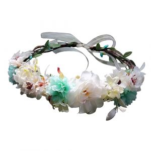 OATIPHO diadème de couronne bijoux de cheveux couronne de fleurs de mariée bandeau de fleur de guirlande Couronne de mariage couronne de fleurs casque fille Couleur Aléatoire (Tsun Ki-sung, neuf)