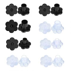 WJUAN 16 Pi&egrave;ces Protege Talon, Protege Talon Aiguille, Couleur Noir/Transparent, avec Texture Antid&eacute;rapante, Mat&eacute;riau TPU, Talon Haut Talon Couvre, Aspect Floral, Adapt&eacute; aux Banquets, en Pplein air (WJUAN, neuf)