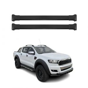 Barres de Toit transversales pour Ford Ranger 2011-2025 Noir Aluminium (omacfrance, neuf)