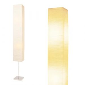 HonoDing Lampadaires en papier de 59'', Lampadaire avec abat-jour en papier blanc et base chromée,interrupteur à pied marche/arrêt- Lampadaires en papiers pour le salon et la chambre à coucher(1-PK) (HonoDing, neuf)