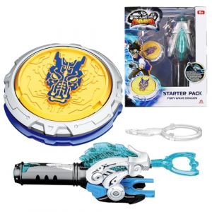 INFINITY NADO Toupie pour Enfants Jouets métalliques garçons, Battle Tops Toupie Launcher, Spinning Tops à partir de 5 6 7 8 9 10 11 12 Ans Cadeau, Starter Pack Fury Wave Dragon (docsmagic, neuf)