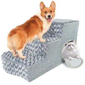 Escalier pour chien &agrave; 3 niveaux avec niche de couchage pour chat et rampe pour chien. Escalier antid&eacute;rapant en mousse haute densit&eacute; pour chiens de petite/moyenne taille, facile &agrave; nettoyer (jinzhongqinghekejiyouxiangongsi, neuf)