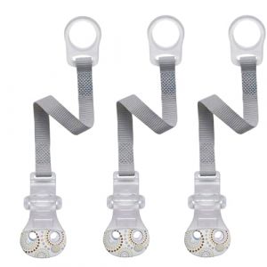 nip Lot de 3 attache-tétine et clip, fermeture confortable, anneau de fixation en silicone flexible, sans métal, sans BPA, extra léger, pour toutes les tétines sans anneau, unisexe (babywaren24, neuf)
