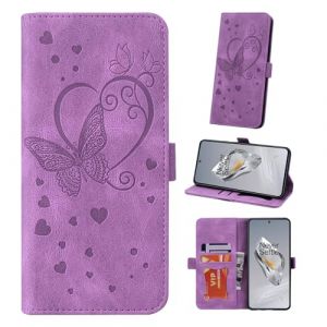 Auslbin Coque pour OnePlus 12 5G 6.82" Etui, Couverture de Feuillette Mobile Housse en Cuir PU Butterfly avec Bracelet pour OnePlus 12 5G /PJD110, Violet (Qiaozhixi Technology Company, neuf)