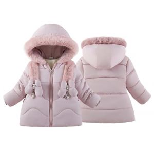 AIEOE Manteau Fille Veste Enfant Fille Manteau Fille Hiver Chaud Manteau Capuche Fille Manteau d'hiver pour Filles Avec Poches 3-4 Ans Rose (HIGENL, neuf)