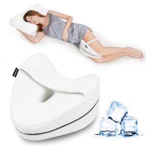 LITSPOT Oreiller de Jambe Orthop&eacute;dique Coussin de Genoux Rafraichissant pour Dormir sur Le C&ocirc;t&eacute; avec Mousse &agrave; M&eacute;moire de Forme Coussin Ergonomique Releve-Jambes pour Soulager la Pression (WEXI, neuf)