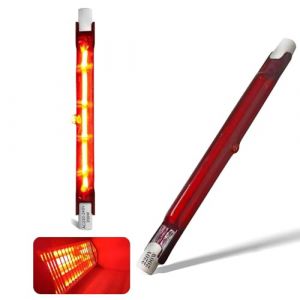 Ampoule Infrarouge 200W, Ampoule Lampe Chauffante R7s 200W 118mm, Lampe Halogène Infrarouge Dimmable, 230V Tubes Quartz Rubis pour Chauffage Heatmaster U3, Tubes de Patio 200LM, 10mm Ø, Paquet de 2 (JHKEJI, neuf)