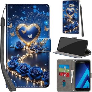 Coque pour Samsung Galaxy A5 2017 Cover [Housse en Cuir PU Premium] [Etui &agrave; Rabat] [Pochette de Portefeuille], &Eacute;tui de Protection pour Samsung A5 2017,Rose Bleue (TYLP BUSINESS, neuf)