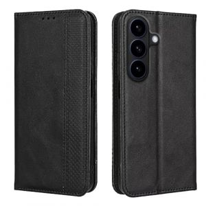 EASSGU Étui de protection à rabat en cuir synthétique avec interrupteur magnétique pour Samsung Galaxy S26+ / Samsung Galaxy S26 Plus (6,7", 1 compartiment pour cartes), 1 portefeuille, noir (EASSGU, neuf)
