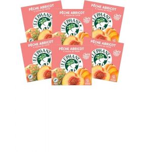 Elephant, Infusion Aromatis&eacute;e, Go&ucirc;t P&ecirc;che, Abricot et Thym, Certifi&eacute; Rainforest Alliance, Ingr&eacute;dients d'Origine 100% Naturelle, 120 Sachets Pyramid (PENNGUIN-FR-CAMON, neuf)