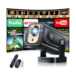 [App intégrée] Vidéoprojecteur 2025 Upgraded Videoprojecteur 1080P FHD 4K, Mini Projecteur Portable Dual Contrôle avec Android 180° Rotation,Projecteur WiFi 6, BT5.2,PC/USB/TV avec HDMI,Noir (MECCANICA CAMPANA S.R.L., neuf)
