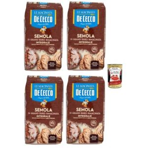 De Cecco &ndash; Semoule Compl&egrave;te de Bl&eacute; Dur Remoulue, Farine Italienne Traditionnelle Riche en Fibres et Phosphore, Id&eacute;ale pour P&acirc;tes et Pain &ndash; 4 Sachet 1kg + Italian Gourmet polpa 400g (Italiaen Gourmet UK Ltd, neuf)