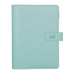Classeur &agrave; Anneaux A5 en Cuir - Couverture Rechargeable &agrave; 6 Anneaux pour Papier de Remplissage A5 - Classeur Budget Planner pour L'&eacute;cole, la Maison, le Bureau (Papier Int&eacute;rieur non Inclus) Bleu (INCNMAD, neuf)