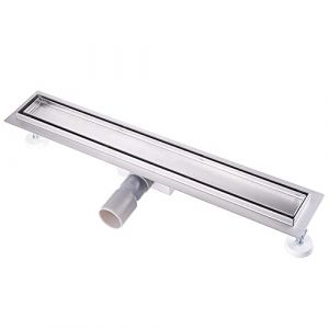 Caniveau de Douche Italienne a Carreler 50 cm Acier Inoxydable Extra Plat Siphon de Sol Douche Italienne pour Salle de Bain (CF Bathrooms, neuf)