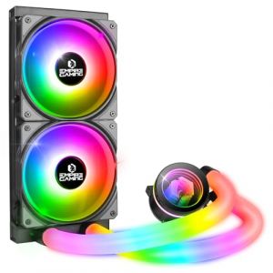 EMPIRE GAMING – Guardian P-W240 Watercooling AIO PC Gamer - Refroidissement de CPU Liquide ARGB 3 Pins 5V - 2x120MM - Intel LGA 1700/1200/115X/1366/2066/2011,AMD AM5/AM4 - Noir (OptimumWay France, neuf)