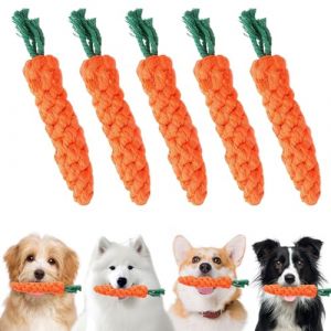 UZSUZZ 5 Pièces Jouets à Mâcher pour Chien Carotte Jouets Boudin À Mordre en Corde Tressée en Coton Durable Jouet Chien Indestructible pour Chiots de Petite et Moyenne Taille (CHINGUEZ COMPRA S.L., neuf)