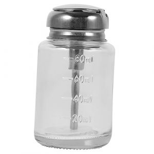 NIYANGLE Bouteille de Dissolvant pour Ongles 250Ml Flacon à Pompe Rechargeable en Verre Transparent Distributeur de Liquide à Pression pour Maquillage et Voyage Bouteille Cosmétiques (Telinei, neuf)