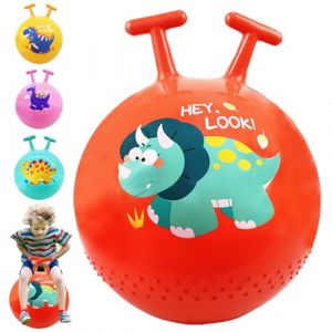 AUNGKWANG Ballon Sauteur pour Enfants, Balle Rebondissante avec T Poignée, Jouet Sauteur Gonflable, Capacité Charge 85 kg, Convient 2 Ans et Plus Jouet d'intérieur et Extérieur (Thriving day by day, neuf)