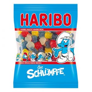 HARIBO Les schtroumpfs -, Caoutchouc - Babyours - Vin en Caoutchouc, Fruit en Caoutchouc, Vegeta RISCH en Sachet, Pochette, 200 g (TopDeal 24, neuf)