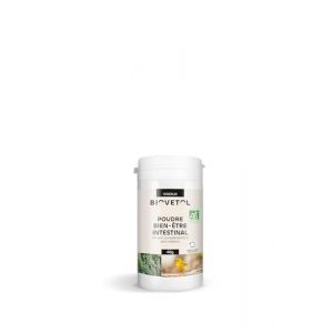 Biovetol - Poudre Bien-&ecirc;tre intestinal Oiseaux Bio - Compl&eacute;ment Alimentaire Oiseaux de Cage Sp&eacute;cial Transit - 40 g (Biomegis Laboratoire, neuf)