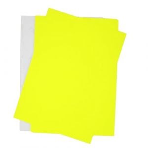 25 étiquettes inscriptibles en jaune fluo I Format A4 I Étiquettes fluo en papier à écrire et à coller I Autocollants universels polyvalents I dv_1016 (easydruck24, neuf)