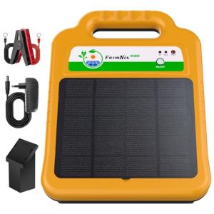16KM cloture electrique solaire cloture electrique, 8KV cloture electrique pour animaux bétail clôture électrique,batterie cloture electrique electrificateur cloture electrique pour chien (Orange) (ZHFEIIRU, neuf)