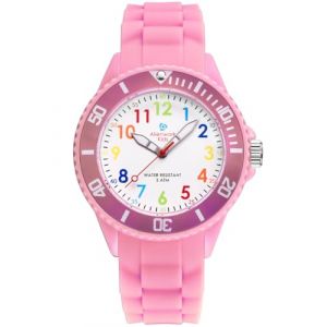 Alienwork Kids Montre Pédagogique Apprendre l'Heure Enfants Fille Pink Bracelet en Silicone Multicolore Enfants Résistant à l'eau 5 ATM Temps d'apprentissage (?Alienwork, neuf)