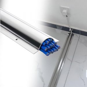 Goulotte Passe Cable Cache-Cordon Demi-Rond, Largeur De Chemin De Câbles 40 60 80 100 Mm, Cache-Cordon en Métal pour Sol/extérieur/Atelier/câbles TV(W 100mm/3.9in,8 pcs) (lisanyj4102, neuf)