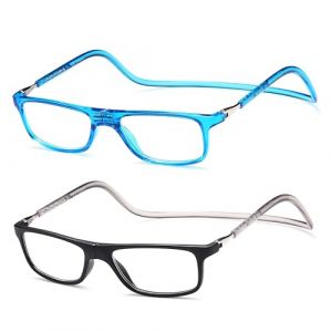 NEW VISION Lunettes 2 pack, Lunettes Loupe, Lunettes De Lecture Magnétique, Longueur RéGlable Lunette De Lecture Homme Femme, NV2904 (Nb, 3.5, x) (New Vision Milano, neuf)