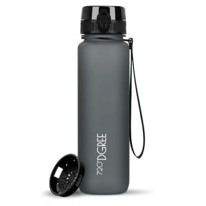 720&deg;DGREE Gourde 1l &ldquo;uberBottle&ldquo; +Tamis &agrave; Fruit, softTouch - Sans BPA, Anti-fuite - Bouteille d'Eau, Water Bottle id&eacute;ale pour Sport, Randonn&eacute;e, Gym, Camping, Universit&eacute;, Voyage, Travail, Yoga, Enfant (Kaave, neuf)