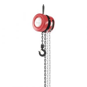Palan à chaîne avec capacité de charge de 1000/2000 kg et longueur de chaîne de 3 m, levage de charge facile, palan manuel avec crochet rotatif à 360°, palan à chaîne manuel (rouge, 1000 kg) (KUMGShuolin, neuf)