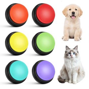 MFUSUL 6 Pi&egrave;ces Buzzer Enregistrable, Bouton Enregistreur avec Enregistrement de 30 Secondes, Buzzer Sonore, Bouton Communication pour Le Dressage et Le Jeu des Animaux (Valleycrops 1, neuf)