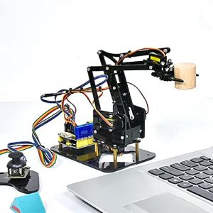 KEYESTUDIO Kit électronique Robot 4DOF avec tutoriel, Module de Suivi de Ligne, capteur à ultrasons, contrôle APP Via Smartphone, etc. pour Arduino IDE (KEYESTUDIO Official-FR storefront, neuf)