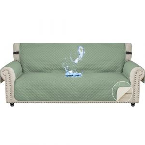 Ystyle Housse Canap&eacute; 3 Places 177cm - Impermeable Housse de Canap&eacute; avec Accoudoirs, Universelle Housse Canape Protege Canape Chat Chiens Griffures Antid&eacute;rapante, Vert Clair (YSTYLE HOME, neuf)