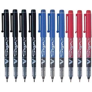 PILOT Lot de 10 stylos à bille V Sign Pen (noir, rouge, bleu) (PAPETERIE DU COLLEGE, neuf)